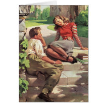 Vintage Liebe und Romance Unicoed-Studenten Grußkarte