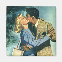 Vintage Liebe und Romance, Weihnachtstanz Magnete