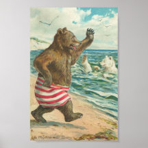 Vintage lustige Bären Plakatdrucke