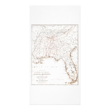 Vintage Map of Florida Alabama Georgia Mississippi Photo Greeting Card