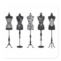 Vintage Modemannequin-Silhouetten aufkleber