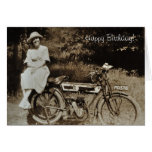 Vintage Motorradgeburtstagskarte