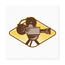 Vintage Movie Film Camera Retro Canvas Print