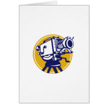 Vintage Movie Film Camera Retro Greeting Cards