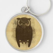 Vintage mürrische Eule Keychain Schlüsselanhänger