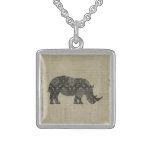 Vintage Nashorn-Silhouette-Halskette