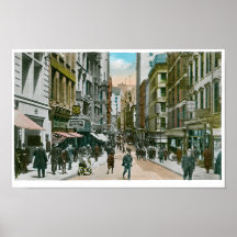 Vintage Nassau-Straße, New York City Plakate