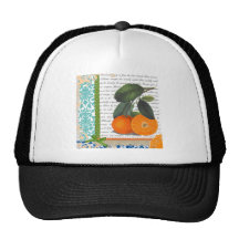 Vintage Orangen-Collage Baseball Mützen