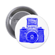 Vintage Ostdeutsche Kamera - Blau Anstecknadelbutton