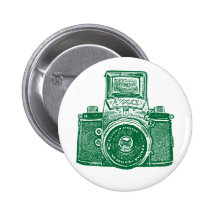 Vintage Ostdeutsche Kamera - Waldgrün Anstecknadelbutton