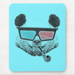 Vintage Panda glasses3-D Mousepad