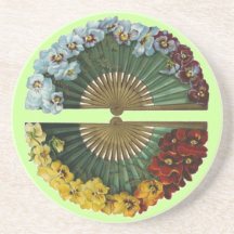 Vintage Pansy-Fans Getränke Untersetzer