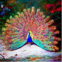 Vintage Pfau-Malerei Photoausschnitt