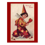 Vintage Pierrot Valentine-Postkarte