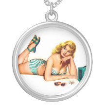 Vintage Pinup-Mädchen-Halskette