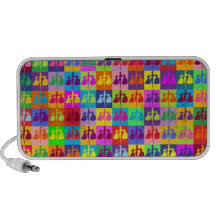 Vintage Pop-Mode-Silhouetten Mobile Lautsprecher