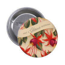 Vintage prachtvolle alles- Gute zum GeburtstagBlum Button