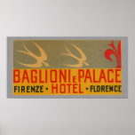 Vintage Reise - Baglioni Hotel Florenz Italien Poster