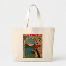 Vintage Reise - Hotel Italien Leinentasche