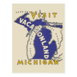 Vintage Reise - Michigan Vacationland Postkarte