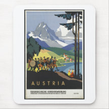 Vintage Reise-Plakat-Anzeigen-Retro Drucke Mousepad