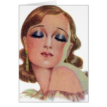 Vintage Retro Frauen 20s bilden Augen-Schatten-Mäd Grußkarten