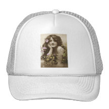 Vintage Retro Frauen-viktorianisches Blumen-Mädche Retro Cap