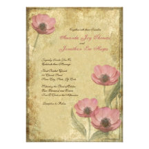 Vintage rosa Mohnblumen, die Einladungen Wedding s