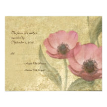 Vintage rosa Mohnblumen, die UAWG Wedding sind Ankündigung