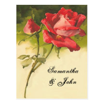 Vintage Rose Save the Date Postkarte