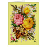 VINTAGE ROSEN-GRUSS-KARTE