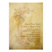 Vintage Rosen-Pergament-Hochzeit Personalisierte Ankündigungskarte