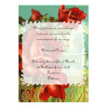 Vintage Rote Rose Individuelle Ankündigungskarte