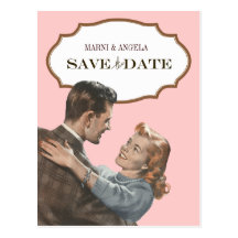 Vintage Save the Date Postkarten