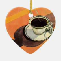 Vintage Schale Kaffee mit Soße und Löffel Weihnachtsornament