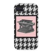 Vintage Schreibmaschine auf Hahnentrittmuster Case-Mate iPhone 4 Hülle