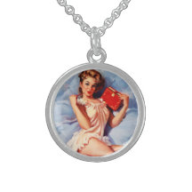 Vintage Secret Diary Gil Elvgren Pin Up Girl Pendant