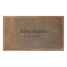 Vintage Sewed Leather Film Editor Business Card