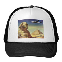 Vintage Sphinx-Flugzeug-Wüsten-Pyramiden Ägypten G Kappen