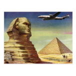 Vintage Sphinx-Flugzeug-Wüsten-Pyramiden Ägypten G Postkarte