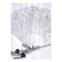 Vintage Spitze-Fan-Hochzeit Individuelle Einladungskarte