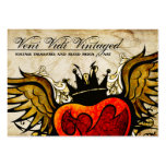 Vintage städtische Tätowierung Winged Herz-Geschäf Visitenkarten