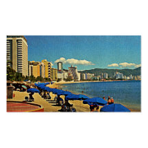 Vintage Strand-Szene Acapulco Visitenkarten