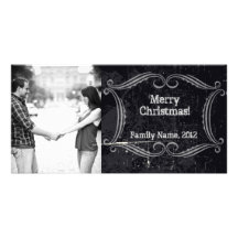 Vintage Tafel-Foto-Weihnachtskarte Photo Karte