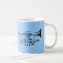 Vintage Trompete-hölzerner Stich Kaffee Tassen