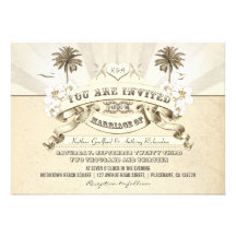 Vintage Typografiestrandhochzeitseinladungen
