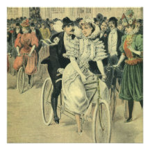 Vintage viktorianische Braut und Bräutigam auf ein Individuelle Ankündigungskarte