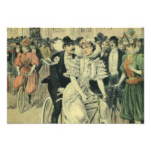 Vintage viktorianische Braut und Bräutigam auf ein Ankündigung