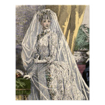 Vintage viktorianische Braut, Wedding Brautporträt Individuelle Ankündigungskarte