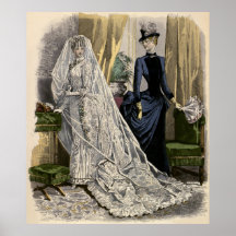 Vintage viktorianische Braut, Wedding Brautporträt Poster